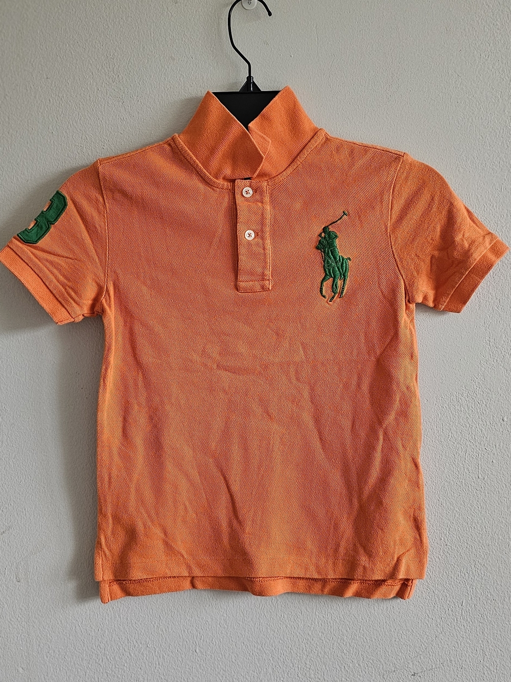 Polo by Ralph Lauren Orange Kids Polo with Green Embroidered Logo